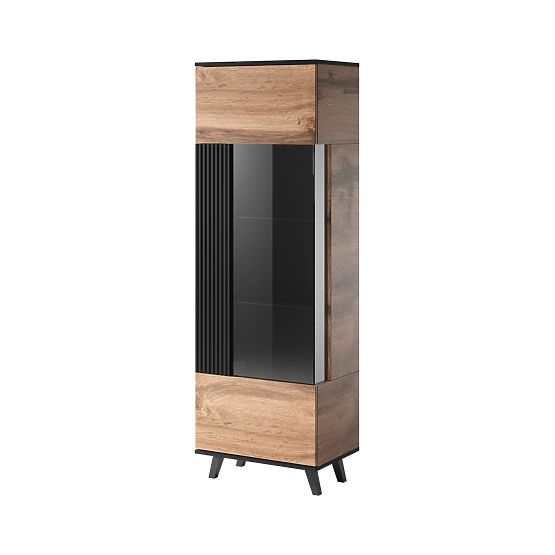 Display Cabinet RANDOM W-1 - Wotan Oak/Black