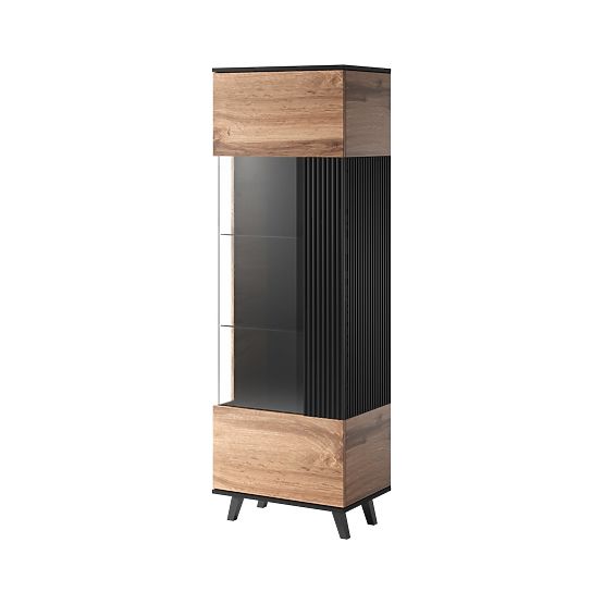 Display Cabinet RANDOM W-1 - Wotan Oak/Black