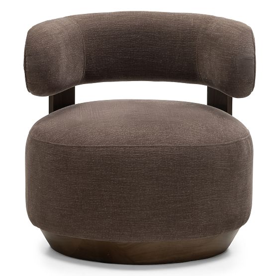 Dolce Relaxation Chair, Rounded Shapes, Brown Espresso, Walnut