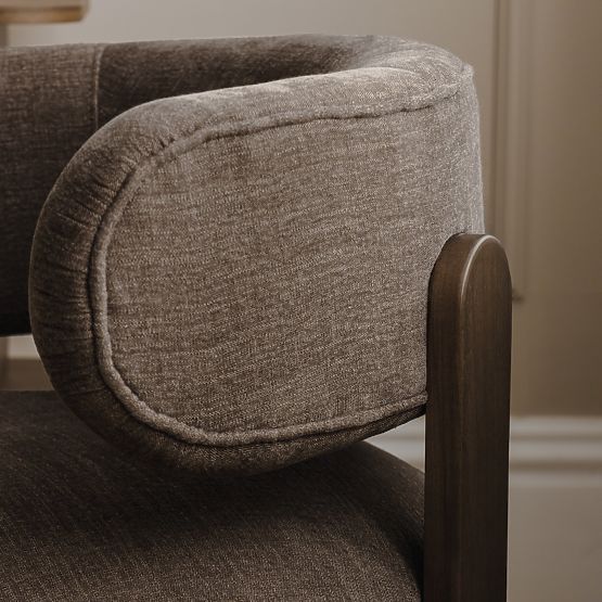 Dolce Relaxation Chair, Rounded Shapes, Brown Espresso, Walnut