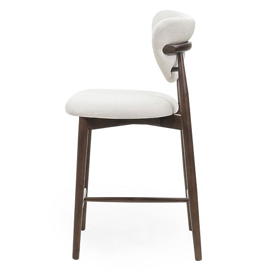 Domenico Bar Stool Beige/Walnut