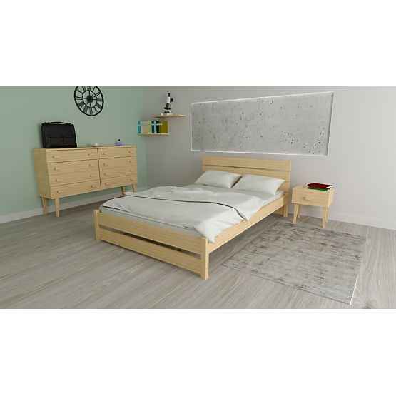Double bed Max 200 x 180 cm - pine