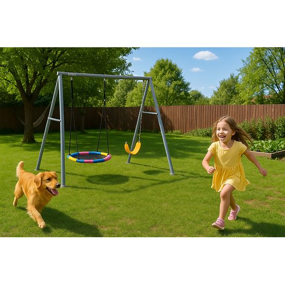 Double Garden Swing Children's Playground for Kids Bird's Nest INTEX 44126