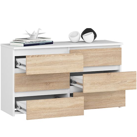 Dresser CL100 6DR White / Sonoma Oak