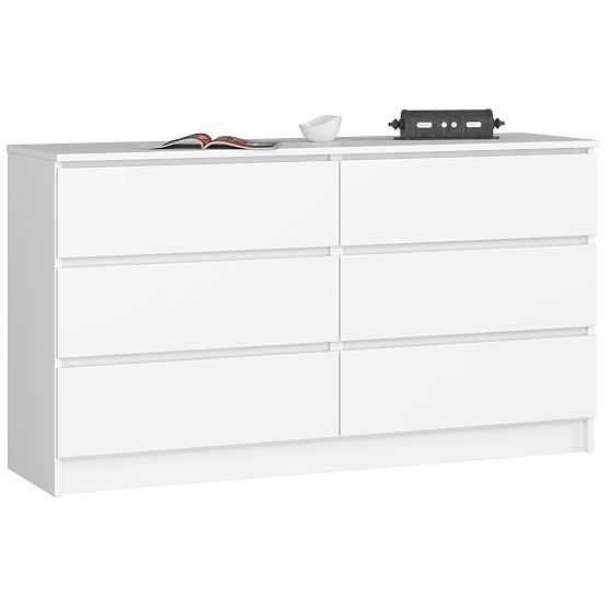DRESSER K 140 cm 6 DRAWERS PK WHITE