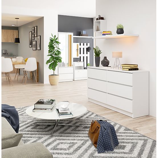 DRESSER K 140 cm 6 DRAWERS PK WHITE