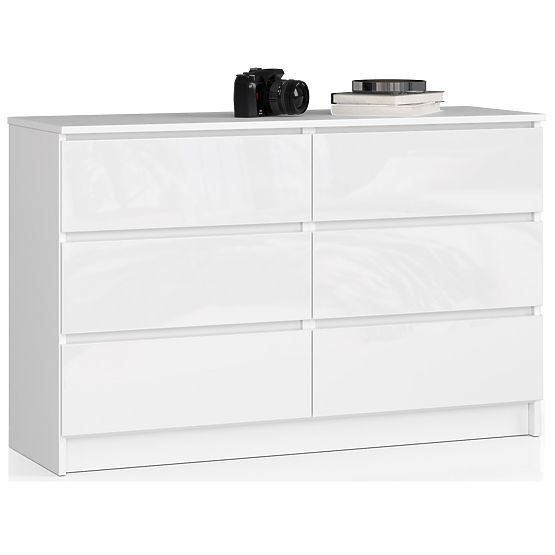 DRESSER K120 6 DRAWERS CLP PK WHITE GLOSS