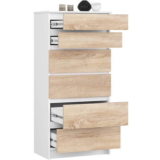 DRESSER K60 6 DRAWERS CLP PK WHITE / SONOMA