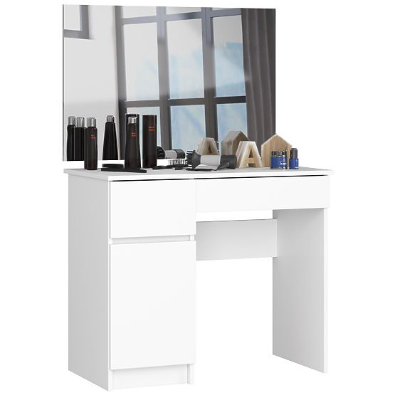 Dressing Table with Mirror CLP P-2/SL 900x600 LEFT PK WHITE