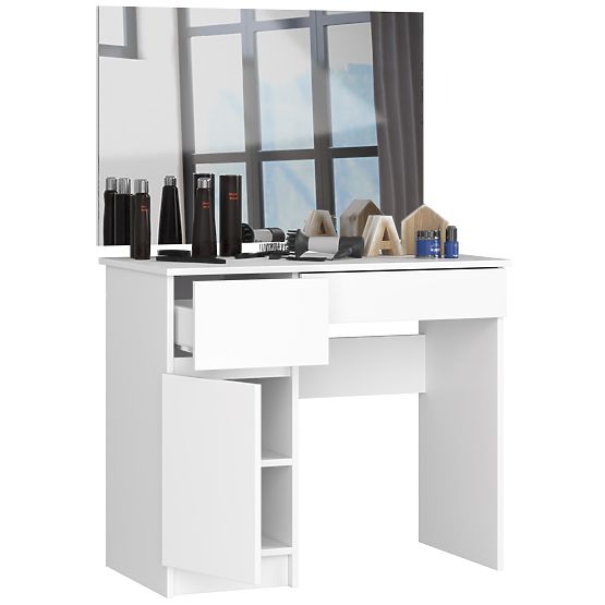 Dressing Table with Mirror CLP P-2/SL 900x600 LEFT PK WHITE