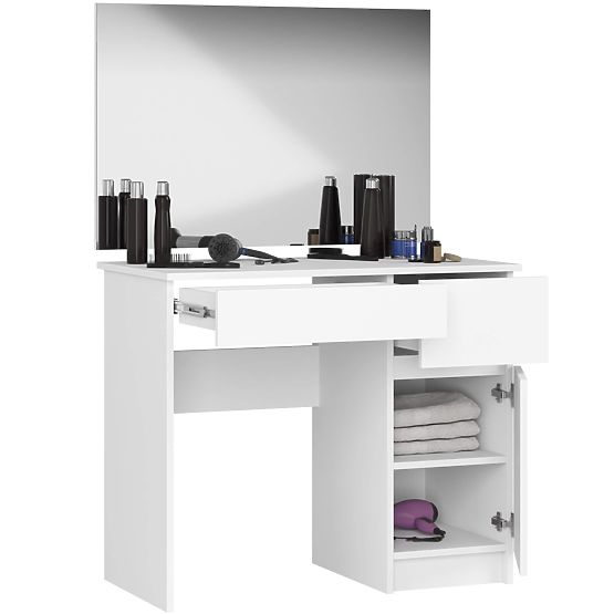 DRESSING TABLE WITH MIRROR CLP P-2/SL 900x600 RIGHT PK WHITE