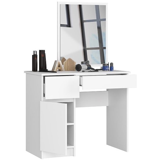 Dressing Table with Mirror CLP P-2/SL LEFT PK WHITE