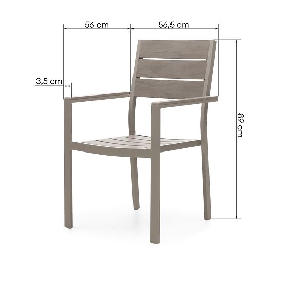 Drillo Garden Chair Aluminum, Beige-Grey, Polywood