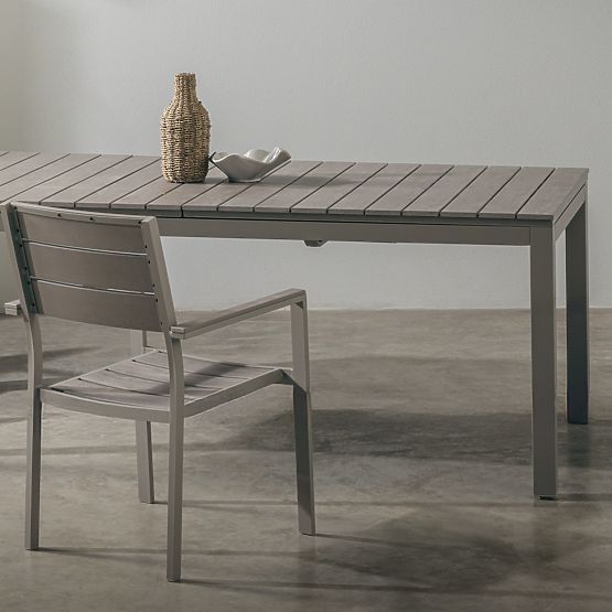 Drillo Garden Chair Aluminum, Beige-Grey, Polywood