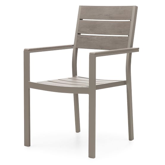 Drillo Garden Chair Aluminum, Beige-Grey, Polywood