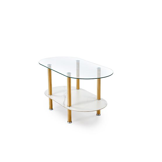 DUCAT Coffee Table, White Marble / Transparent / Gold (2p=1pcs)