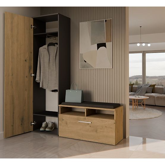DUO ANTHRACITE ARTISAN OAK WARDROBE