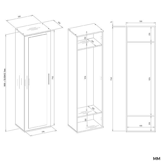 DUO ANTHRACITE ARTISAN OAK WARDROBE