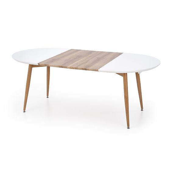 EDWARD Extendable Table Honey Oak / White; Legs: Honey Oak (2p=1pc)