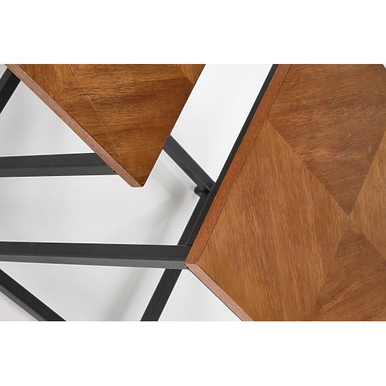 ELZA Set of 2 Benches, Walnut/Black (1p=1pc)