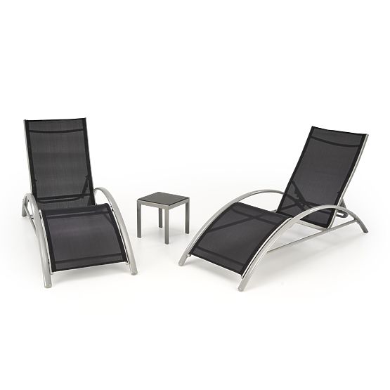 EMBOLO Set of 2 Loungers + Table (1p=1set)