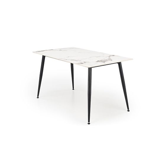 EMILIO 140 Table Top - White Marble, Legs - Black (2p=1pc)