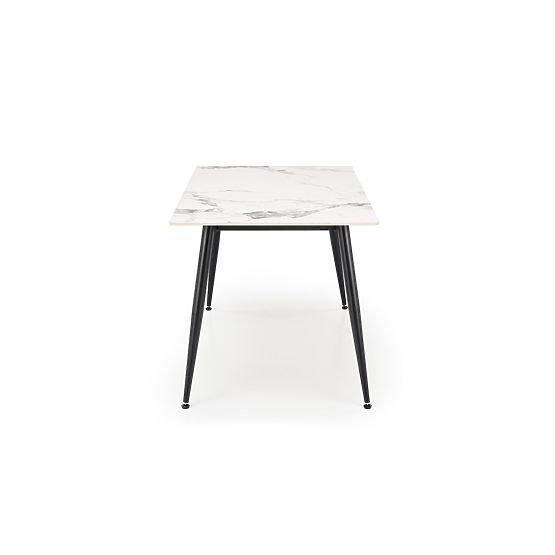EMILIO 140 Table Top - White Marble, Legs - Black (2p=1pc)