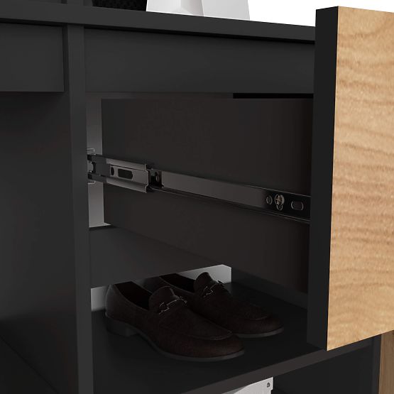 ENTRO PK BLACK / CRAFT OAK HALLWAY FURNITURE SET