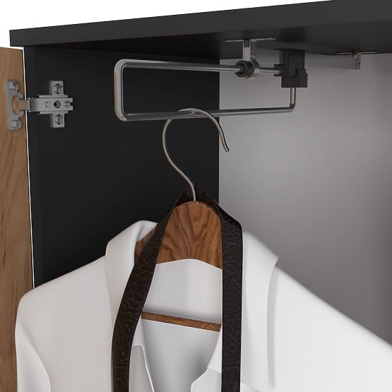 ENTRO PK BLACK / CRAFT OAK HALLWAY FURNITURE SET