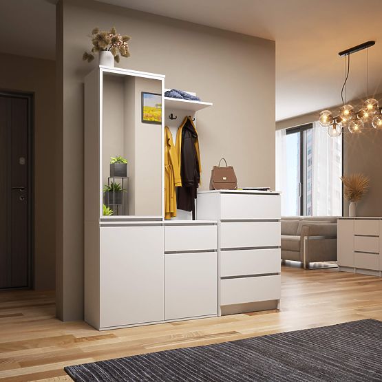 ENTRO PK WHITE HALLWAY SET