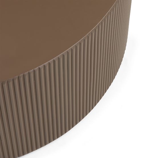 Ermanno Coffee Table, 90 cm, Mocha, Grooved
