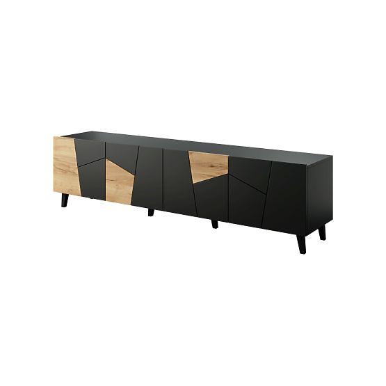ETNA TV Cabinet Black Matte/ Black Matte/ Craft Oak