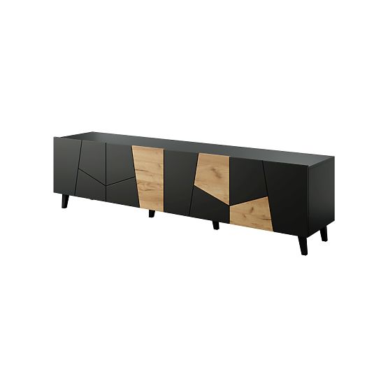 ETNA TV Cabinet Black Matte/ Black Matte/ Craft Oak