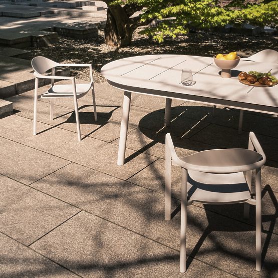 Extendable Garden Table Marinelli 230-300 cm, Aluminum, Light Beige