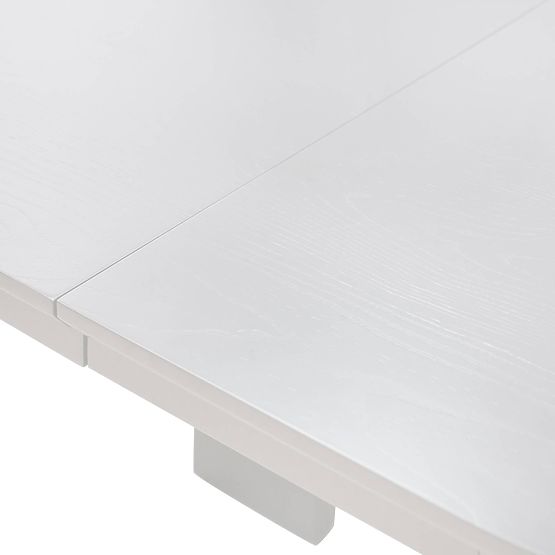 Extendable Table Audrey 160-240 cm, Oval, White, with Grooving, Rounded Shapes