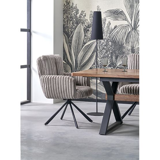 Extendable Table BARON, Walnut/Black (2p=1pc)