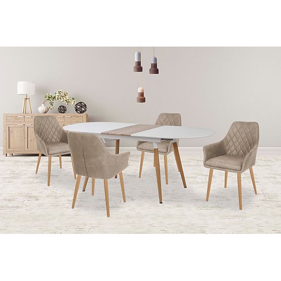 Extendable Table CALIBER White / San Remo Oak (1p=1pc)