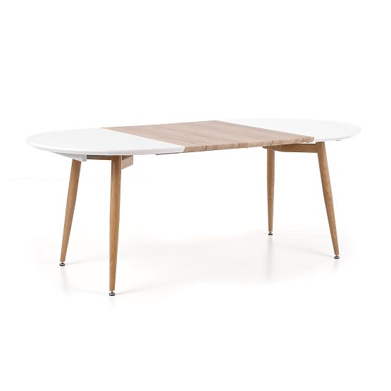 Extendable Table EDWARD White / San Remo Oak (2p=1pc)