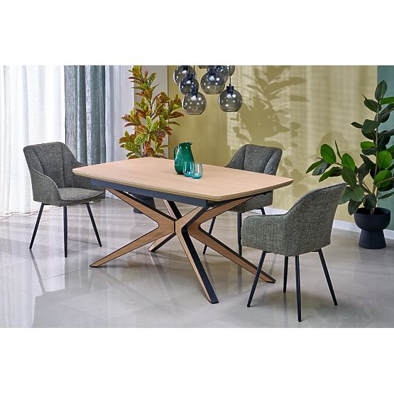 Extendable Table JAMES, Natural/Black (2p=1pc)