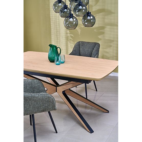 Extendable Table JAMES, Natural/Black (2p=1pc)