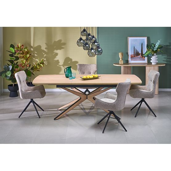 Extendable Table JAMES, Natural/Black (2p=1pc)