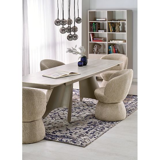 Extendable Table SALIX, Travertine / Cashmere (2p=1pc)