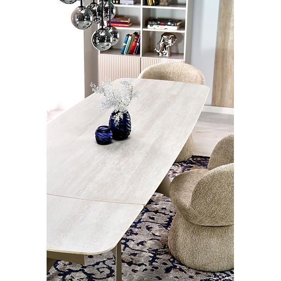 Extendable Table SALIX, Travertine / Cashmere (2p=1pc)