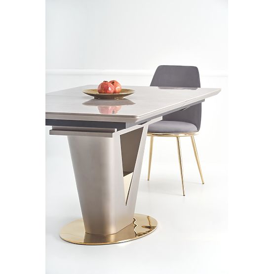Extendable Table VALENTINO Light Grey/Gold (3p=1pc)