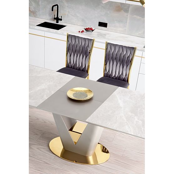 Extendable Table VALENTINO Light Grey/Gold (3p=1pc)