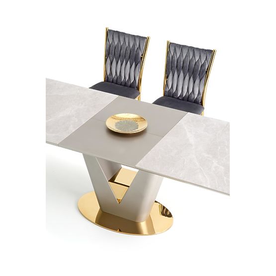 Extendable Table VALENTINO Light Grey/Gold (3p=1pc)
