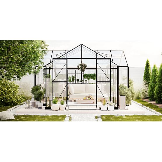 Extension Module for Royal Green Standard Garden Greenhouse, 4.1 m², 4 mm Tempered Glass, Aluminum