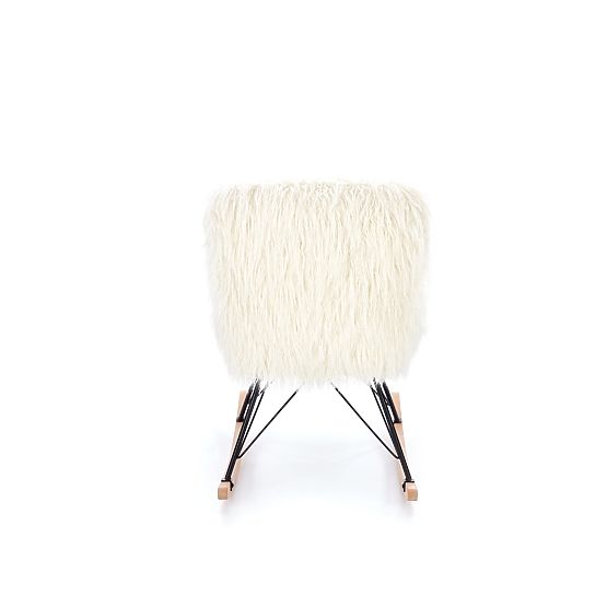Faux fur rocking chair AUSTIN - cream