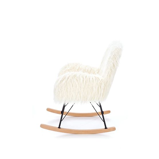 Faux fur rocking chair AUSTIN - cream