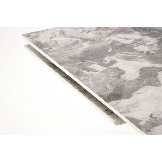 FERNANDO Extendable Table, Top - White Marble, Legs - Black (3p=1pc)